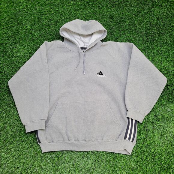 Vintage Y2K Adidas Hoodie Womens Small 22x23 Oversized Crop - Picture 1 of 14